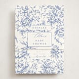 "Dreamy Toile" - Baby Shower Insert Cards in Blueberry by Teju Reval - With Bellyband