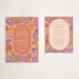 "Vintage Garden" - Baby Shower Insert Cards in Peach by Simona Camp - With Invitation