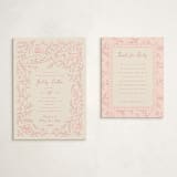 "Woodland" - Baby Shower Insert Cards in Rose by Erin German - With Invitation
