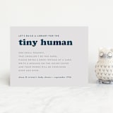 "Tiny Human" - Baby Shower Insert Cards in Whale by Corinne Malesic - Front