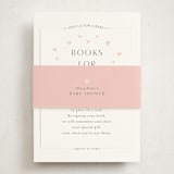 "Pooh and Piglet" - Baby Shower Insert Cards in Blush by Katherine Moynagh - With Bellyband
