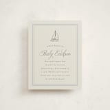 "On Board" - Baby Shower Insert Cards in Fog by Stephanie Hawkes - Front