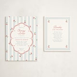 "Cherry Sweet Stripe" - Baby Shower Insert Cards in Sky by Leia Matt - With Invitation