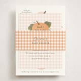 "Pumpkin Patch" - Baby Shower Insert Cards in Pumpkin by Paper Raven Co. - With Bellyband