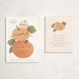 "Pumpkin Patch" - Baby Shower Insert Cards in Pumpkin by Paper Raven Co. - With Invitation