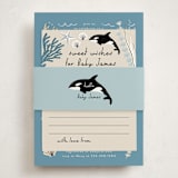 "Under the Sea Creatures" - Baby Shower Insert Cards in Ocean by Alethea and Ruth - With Bellyband