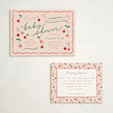 "Cherry Sweet" - Baby Shower Insert Cards in Cherry Pie by Erin German - With Invitation