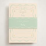 "petite corners" - Baby Shower Insert Cards in Seafoam by Jennifer Wick - With Bellyband