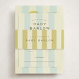 "oh boy" - Baby Shower Insert Cards in Baby Blue by Ellen Schlegelmilch - With Bellyband