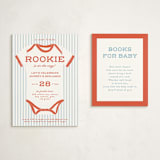 "Rookie Season" - Baby Shower Insert Cards in Cherry by Paper Raven Co. - With Invitation