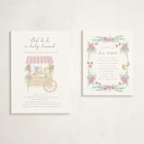 "French Style" - Baby Shower Insert Cards in Melon by frau brandt - With Invitation