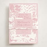 "Baby Toile" - Baby Shower Insert Cards in Blush by Teju Reval - With Bellyband