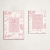 "Baby Toile" - Baby Shower Insert Cards in Blush by Teju Reval - With Invitation
