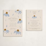 "Flower Sprinkle" - Baby Shower Insert Cards in Sky by Aviva Atri - With Invitation