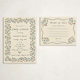 "Blossoming Love" - Baby Shower Insert Cards in Midnight by Sarah Rosenthal - With Invitation