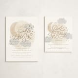 "Moon and stars" - Baby Shower Insert Cards in Latte by Creo Study - With Invitation