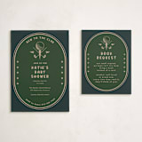 "by par" - Baby Shower Insert Cards in Evergreen by Susan Zinader - With Invitation