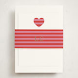 "Striped Baby Buggy" - Baby Shower Insert Cards in Rose by mo kelley - With Bellyband