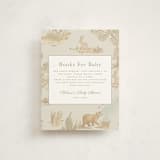 "Woodland Animals Toile" - Baby Shower Insert Cards in Bamboo by Teju Reval - Front