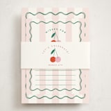 "Tiny Cherry On Top" - Baby Shower Insert Cards in Petal by Kiersten Garner - With Bellyband