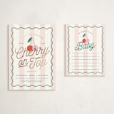 "Tiny Cherry On Top" - Baby Shower Insert Cards in Petal by Kiersten Garner - With Invitation