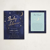 "Midnight Stars" - Baby Shower Insert Cards in Midnight by Ilene Guy - With Invitation