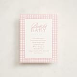 "Classic Gingham" - Baby Shower Insert Cards in Cotton Candy by Creo Study - Front