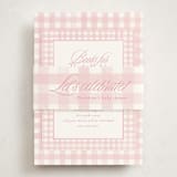 "Classic Gingham" - Baby Shower Insert Cards in Cotton Candy by Creo Study - With Bellyband