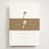 "Gold Rattle" - Baby Shower Insert Cards in Cotton by Stacy Maalouf - With Bellyband