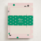 "Preppy Confetti" - Baby Shower Insert Cards in Peony by Olivia Raufman - With Bellyband