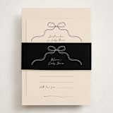 "Tied with Love" - Baby Shower Insert Cards in Linen by Joyce Pinheiro - With Bellyband