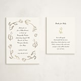 "Golden Flowers" - Baby Shower Insert Cards in Cloud by Ani Somi - With Invitation
