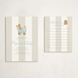 "Preppy Pup" - Baby Shower Insert Cards in Bluebird by Susan Zinader - With Invitation