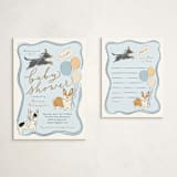 "Party Puppies" - Baby Shower Insert Cards in Fur by Erin German - With Invitation