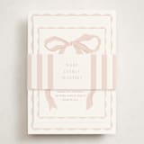 "Framed Bow" - Baby Shower Insert Cards in Blush by Baumbirdy - With Bellyband