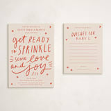 "Sprinkle Love And Joy" - Baby Shower Insert Cards in Sorbet by Abbigail Lim - With Invitation