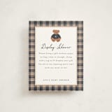"Teddy Bear Monogram" - Baby Shower Insert Cards in Navy by Erin German - Front