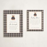 "Teddy Bear Monogram" - Baby Shower Insert Cards in Navy by Erin German - With Invitation