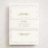 "Bunny Crest" - Baby Shower Insert Cards in Cornflower by Laura Hankins - With Bellyband