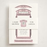 "Baby Calling" - Baby Shower Insert Cards in Rosebud by Gwen Bedat - With Bellyband