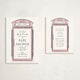 "Baby Calling" - Baby Shower Insert Cards in Rosebud by Gwen Bedat - With Invitation