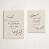 "Hello there" - Baby Shower Insert Cards in Parchment by Lea Delaveris - With Invitation