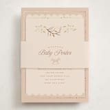 "Storybook" - Baby Shower Insert Cards in Blush by Hannah Williams - With Bellyband