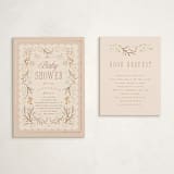 "Storybook" - Baby Shower Insert Cards in Blush by Hannah Williams - With Invitation