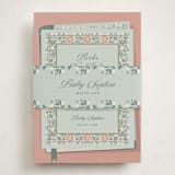 "Little Love Story" - Baby Shower Insert Cards in Sage by Ana de Sousa - With Bellyband
