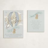 "Little Explorer" - Baby Shower Insert Cards in Powder by Hannah Williams - With Invitation