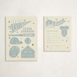 "Baseball Baby Shower" - Baby Shower Insert Cards in Sky by Rebekah Canavan - With Invitation