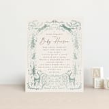 "The Story Begins" - Baby Shower Insert Cards in Sage by Petra Kern - Front