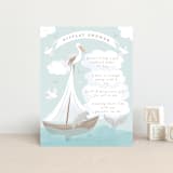 "Little Sailboat" - Baby Shower Insert Cards in Sky by Jennifer Holbrook - Front