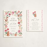 "Love is in the Air" - Baby Shower Insert Cards in Rose by Vivian Yiwing - With Invitation